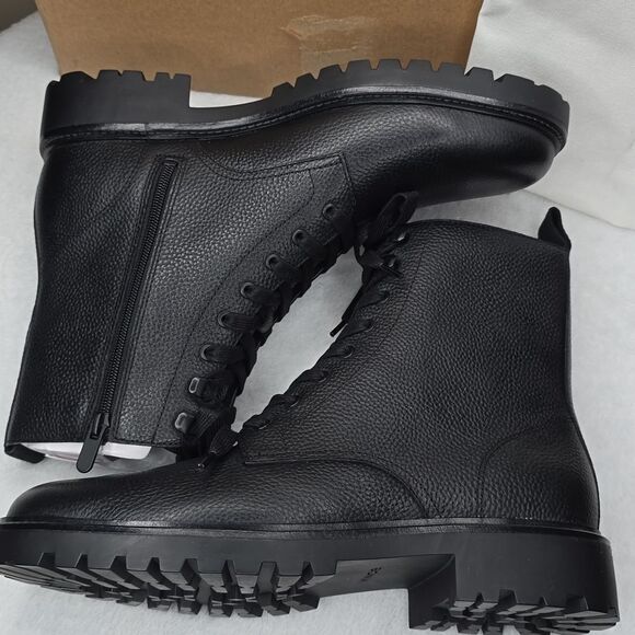 Vince Dominic Leather Combat Boots Black Lug Sole Lace Up NIB Sz 10 main image 6